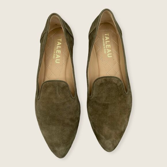 Italeau Italy Teresa Flexlite Green Suede Point Flat Loafers 36.5 6 $269 - Picture 3 of 9
